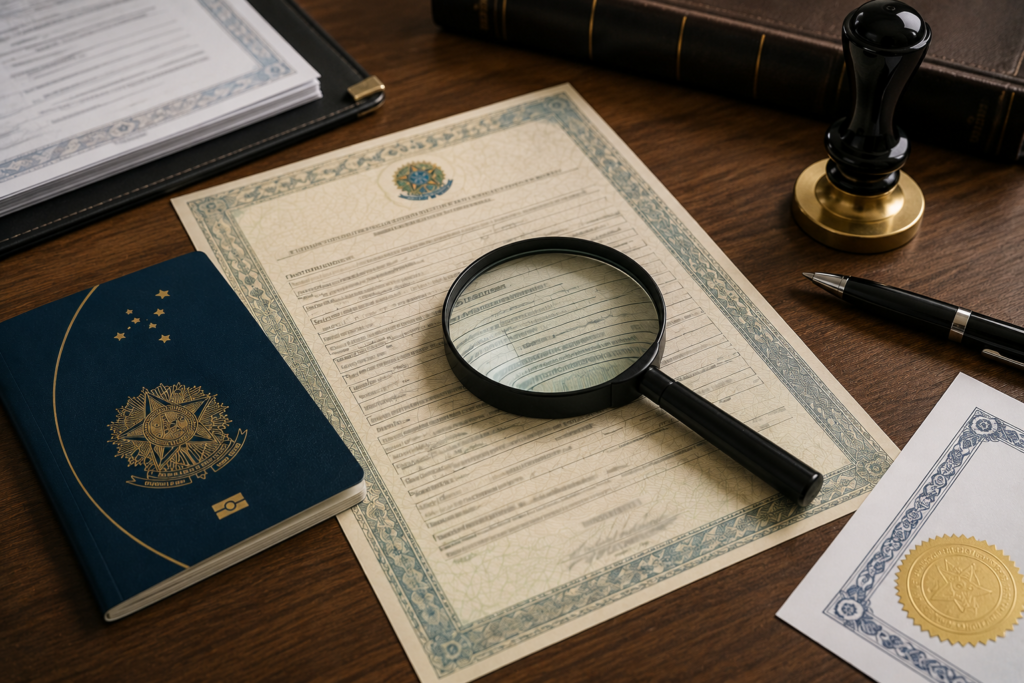 Erros em certidões brasileiras podem impedir o uso de documentos no exterior